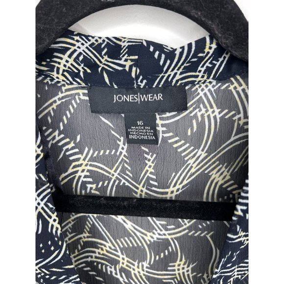 NEW jones wear black blouse front tie button front size 16 - Picture 3 of 4